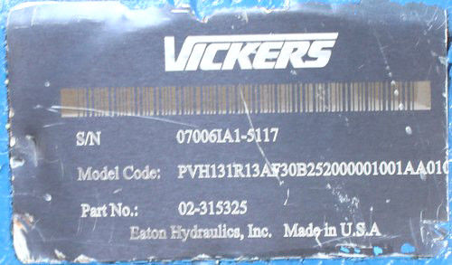 02-315325 PVH131R13AF30B252000001001AA010A Eaton Vickers PVH131 Series مضخة مكبس الإزاحة المتغيرة